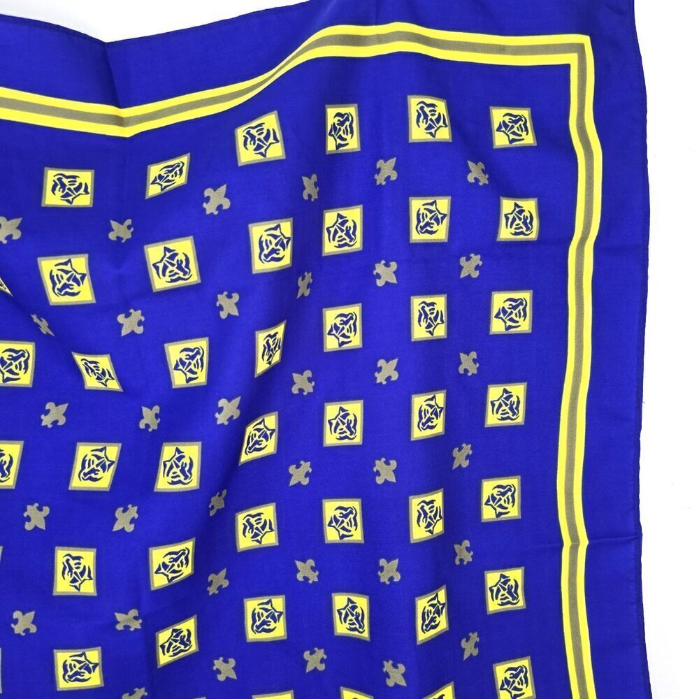 Oscar De la Renta Boyscouts of America Blue Yellow Square Scarf BSA